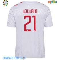 Camisa de time de futebol Dinamarca Morten Hjulmand #21 Replicas 2º Equipamento Europeu 2024 Manga Curta